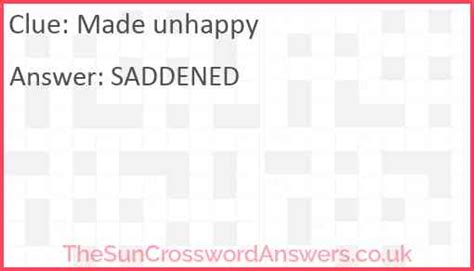 unhappy crossword clue